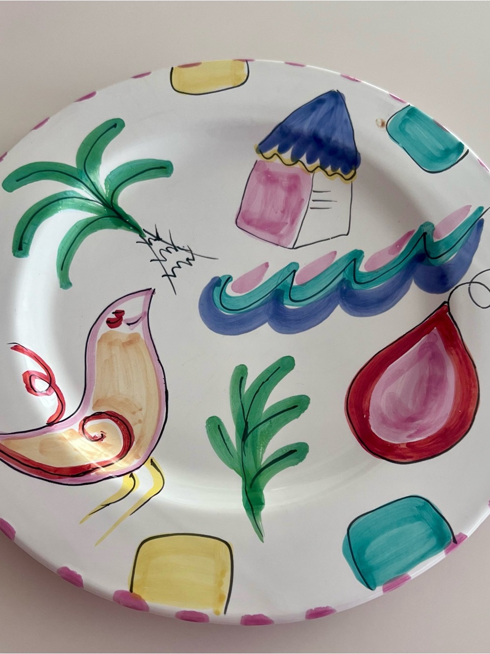 Present Tense Tickled Pink Luncheon Plate